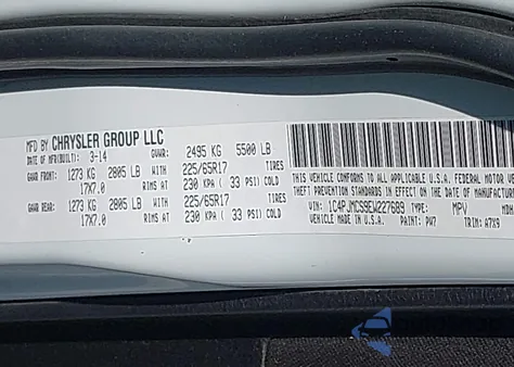 2014 Jeep Cherokee Latitude из США, поврежденный, VIN 1C4PJMCS9EW227689